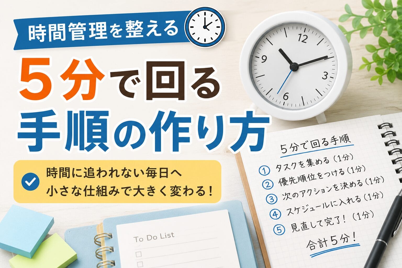 時間管理を整える:5分で回る手順の作り方