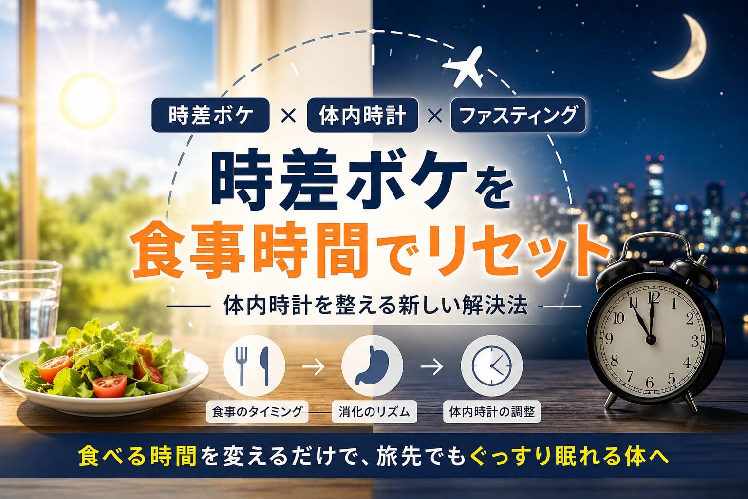 時差ボケは断食でリセットできる？食事時間を到着地へ寄せる使い方