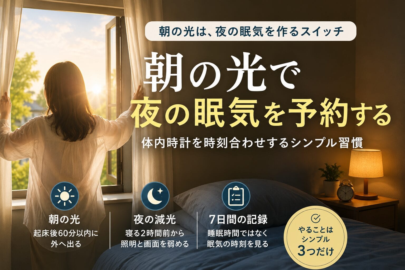朝の光で、今夜の眠気を予約する