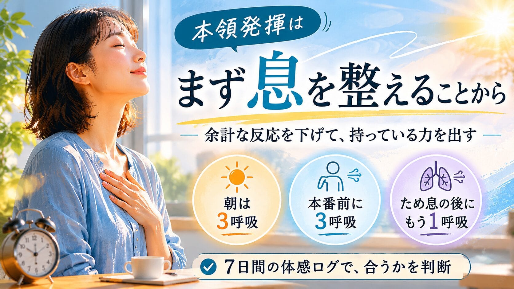 朝の3呼吸で、本領発揮の入口を作る