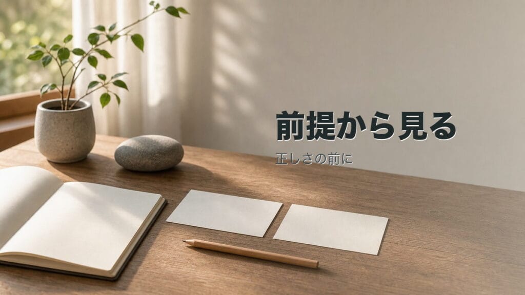 哲学で頭を整理する:正しさより先に前提を見るのアイキャッチ画像