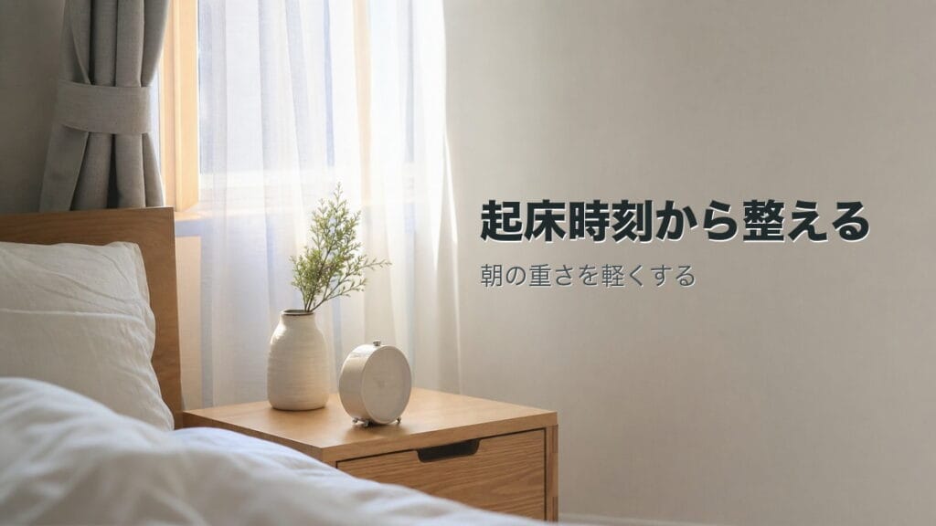 睡眠不足で朝が重い人へ:起床時刻から整えるのアイキャッチ画像