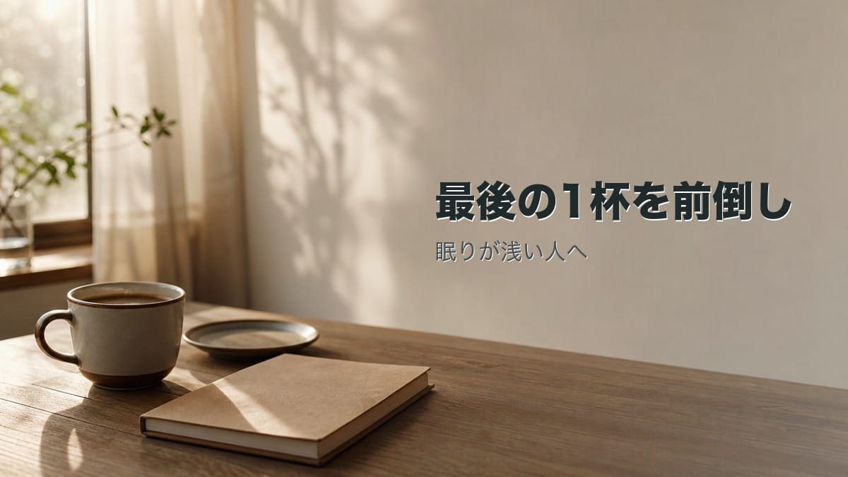 カフェインで眠りが浅い人へ:最後の1杯を前倒しするのアイキャッチ画像