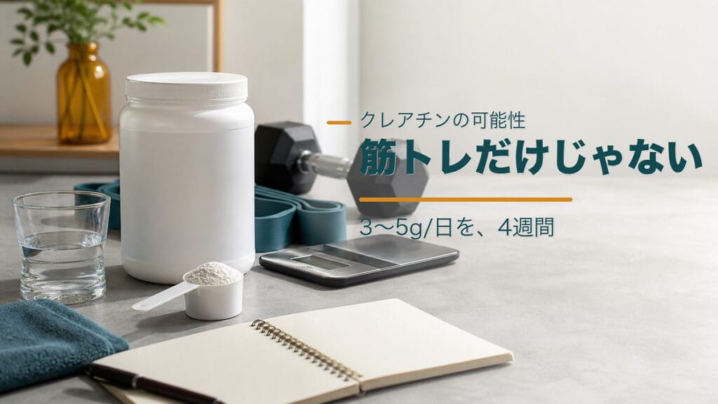 クレアチンで迷う人へ：筋トレだけじゃない3〜5gの始め方のアイキャッチ画像