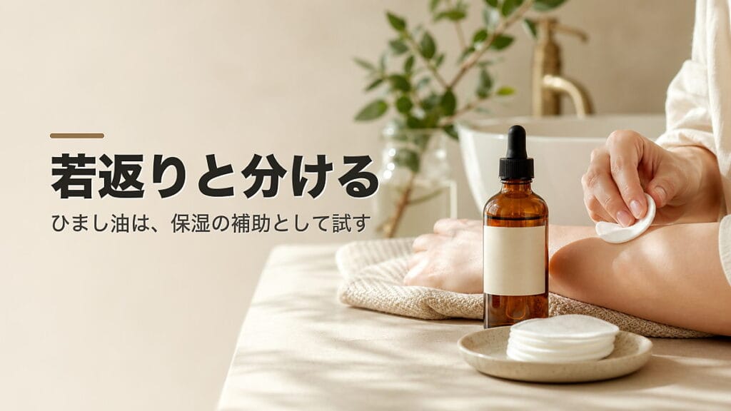 ひまし油で肌を試す人へ:若返りと分けるのアイキャッチ画像