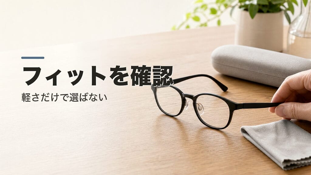 TR90メガネで迷う人へ：フィットを確認のアイキャッチ画像
