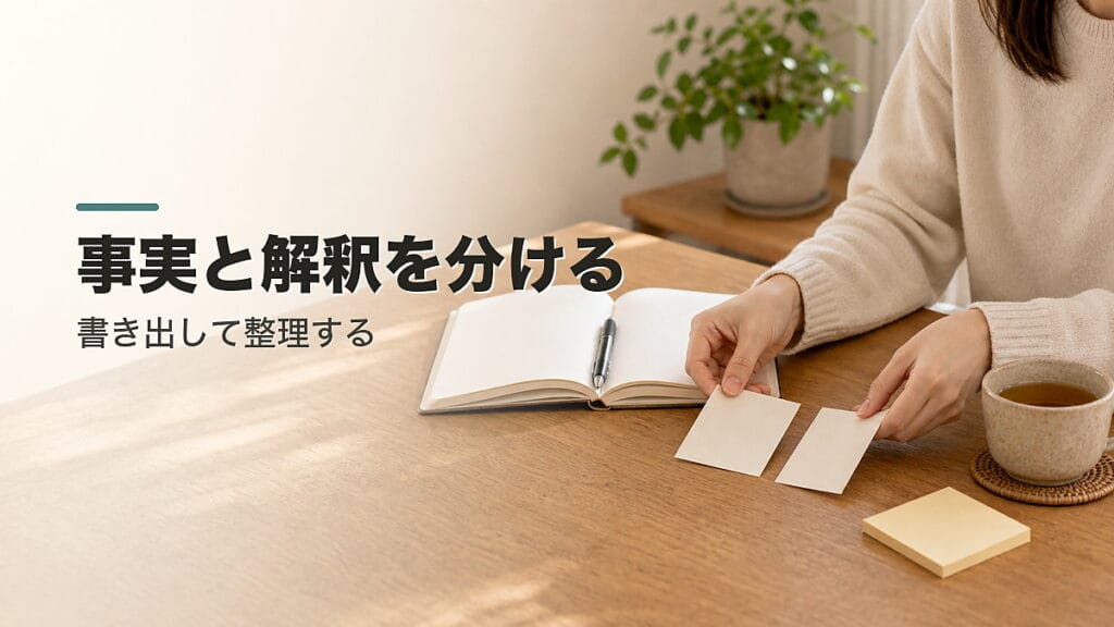 思考整理が進まない人へ：事実と解釈を分けるのアイキャッチ画像