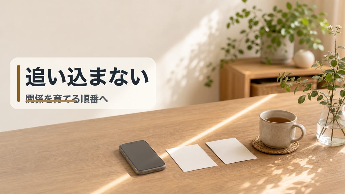 恋愛がうまくいかないのは才能じゃない｜真面目な人ほど詰む“追い込み癖”の対策と、関係を育てる9ステップ（根拠つき）
