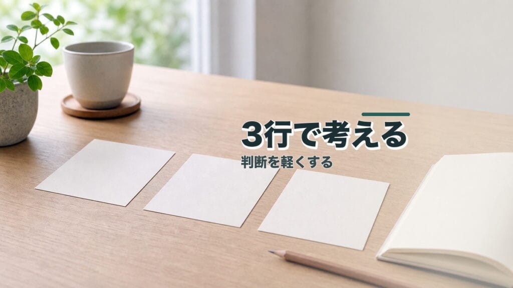 判断に迷う人へ:批判的思考を3行にするのアイキャッチ画像