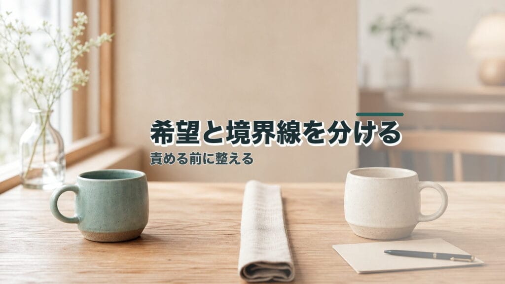 相手を責めたくなる人へ：希望と境界線を分けるのアイキャッチ画像