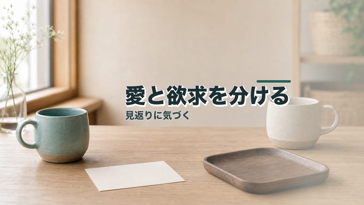 見返りを求めていたと気づいたあなたへ:愛・欲求・取引を分ける
