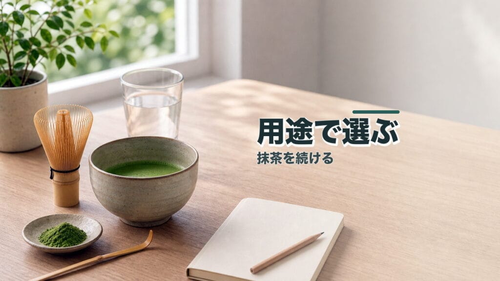 抹茶習慣のすゝめ：健康・美容・集中を“用途別の選び方”で失敗なく続ける方法のアイキャッチ画像