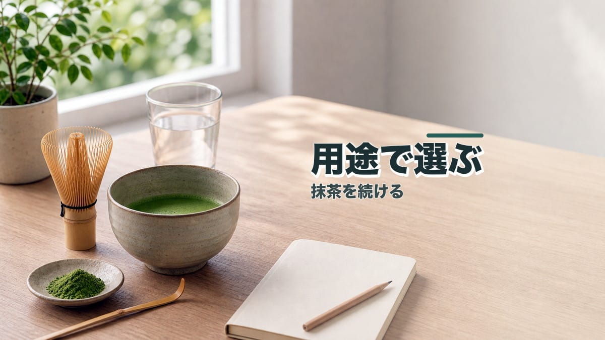 抹茶習慣のすゝめ:健康・美容・集中を“用途別の選び方”で失敗なく続ける方法のアイキャッチ画像