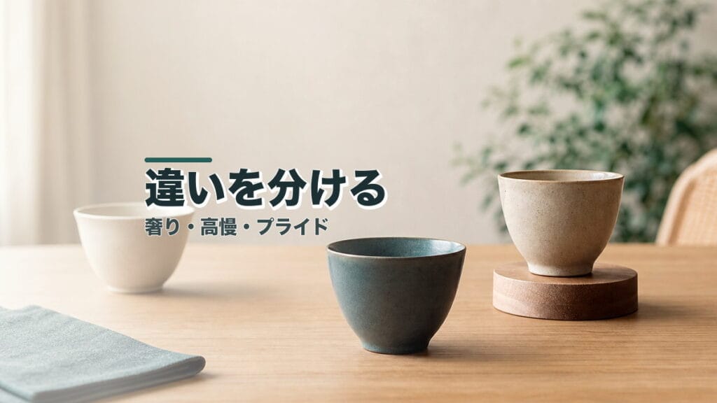 「奢り」「高慢」「プライド」の違いとは?のアイキャッチ画像