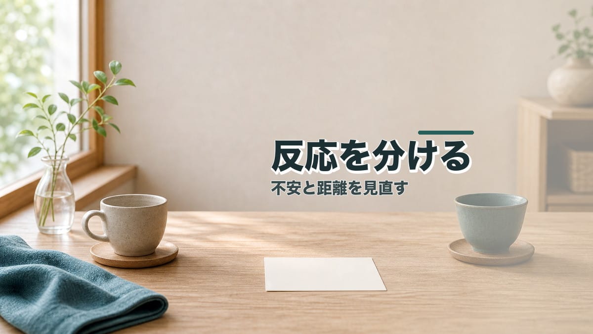 不安と距離を繰り返して悩む人へ:反応を分ける