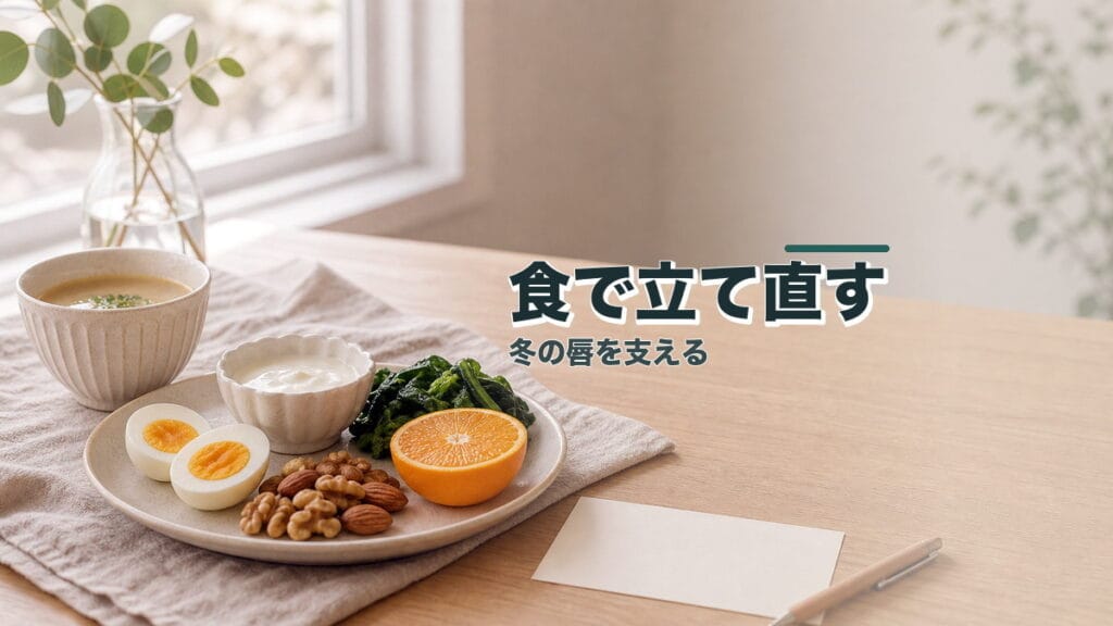 冬の唇のひび割れは「食」で立て直せる：B群・亜鉛・鉄・Cの最短ルートのアイキャッチ画像