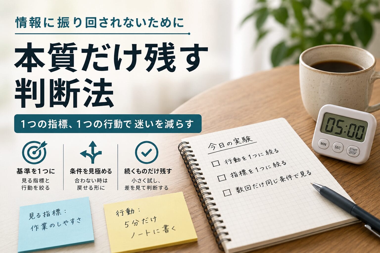 情報を集めすぎて迷う人へ：本質だけ残す判断法