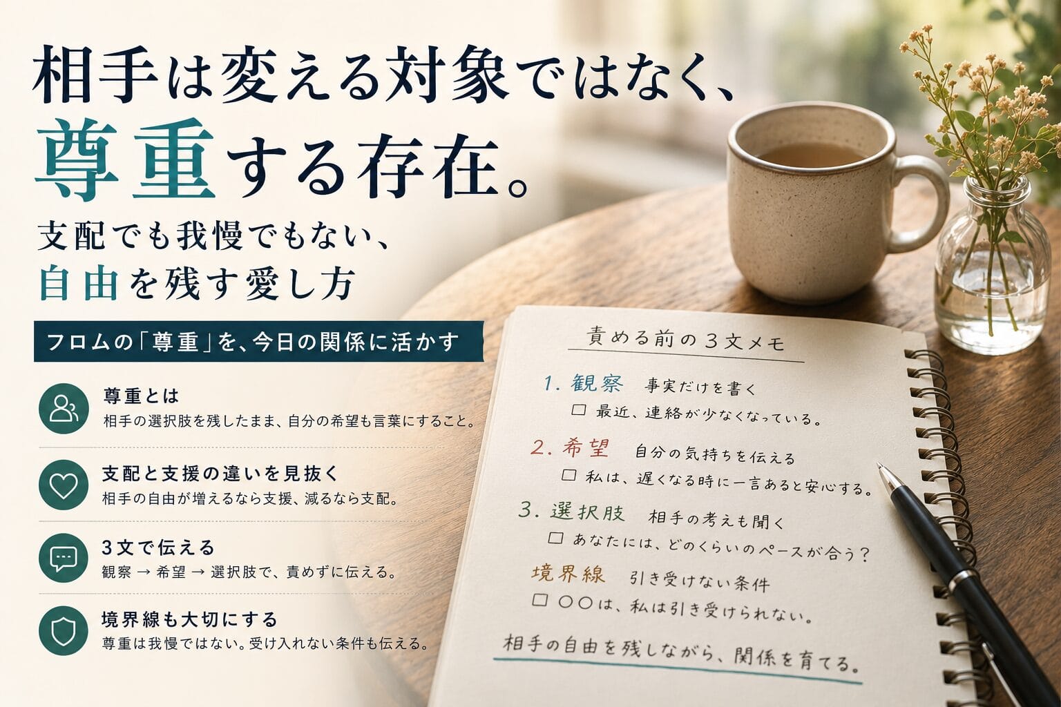 相手を責めたくなる人へ:尊重の練習