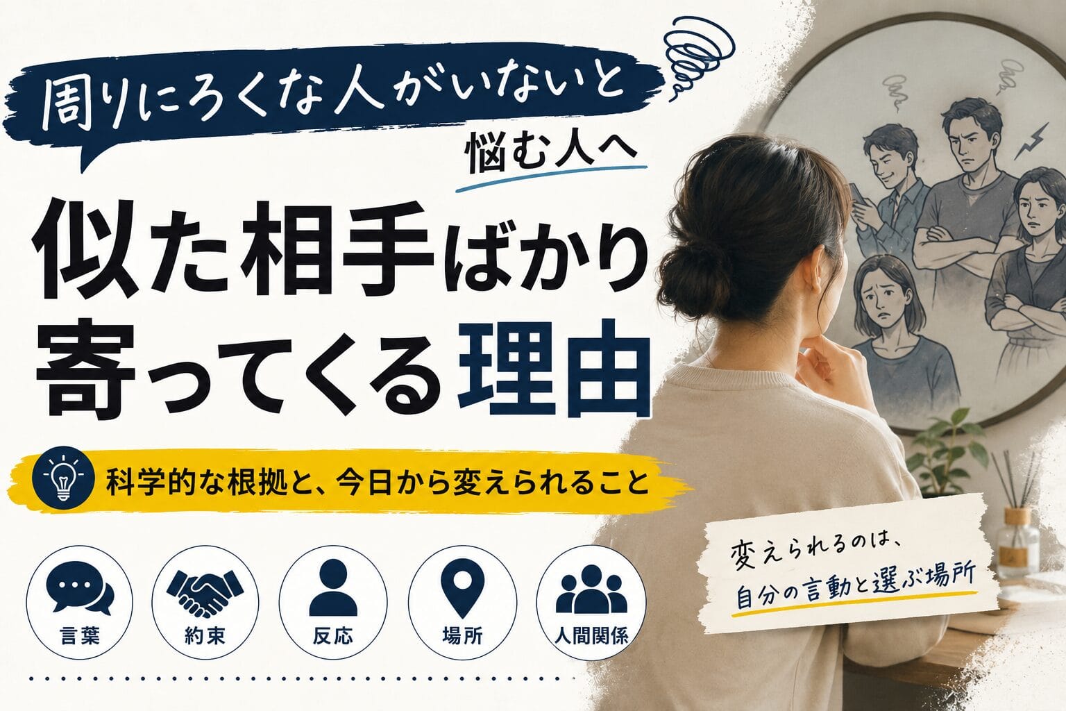 周りにろくな人がいないと悩む人へ：似た相手ばかり寄ってくる理由