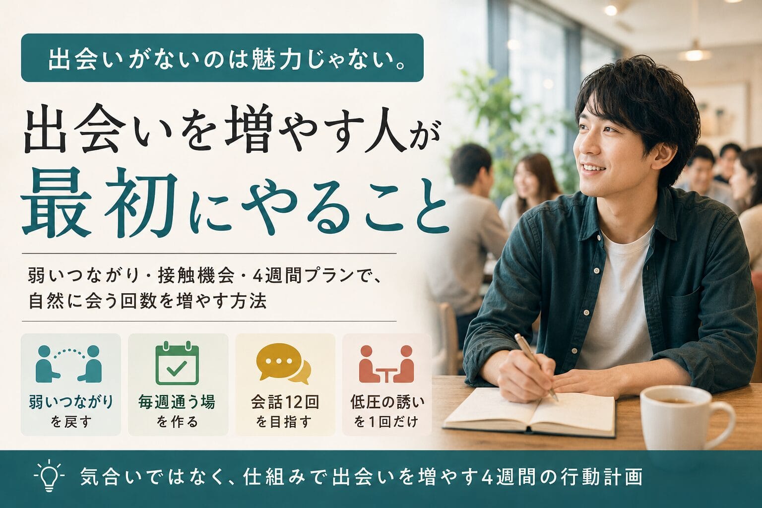 出会いがなくて悩む人へ:会う回数を自然に増やす設計