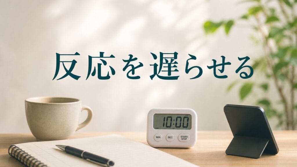 不安と正義感で疲れる人へ：反応を遅らせるのアイキャッチ画像