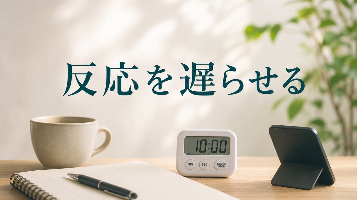 不安と正義感で疲れる人へ：反応を遅らせるのアイキャッチ画像