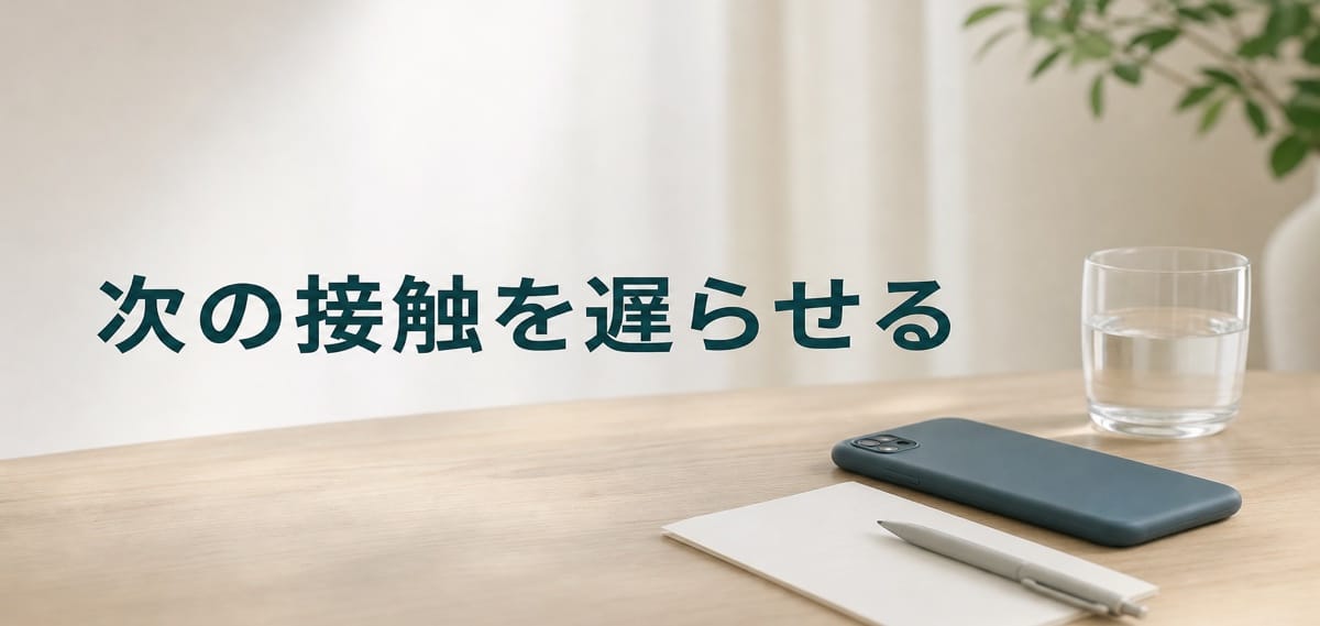 好きな相手が頭から離れず困る人へ:接触を遅らせる