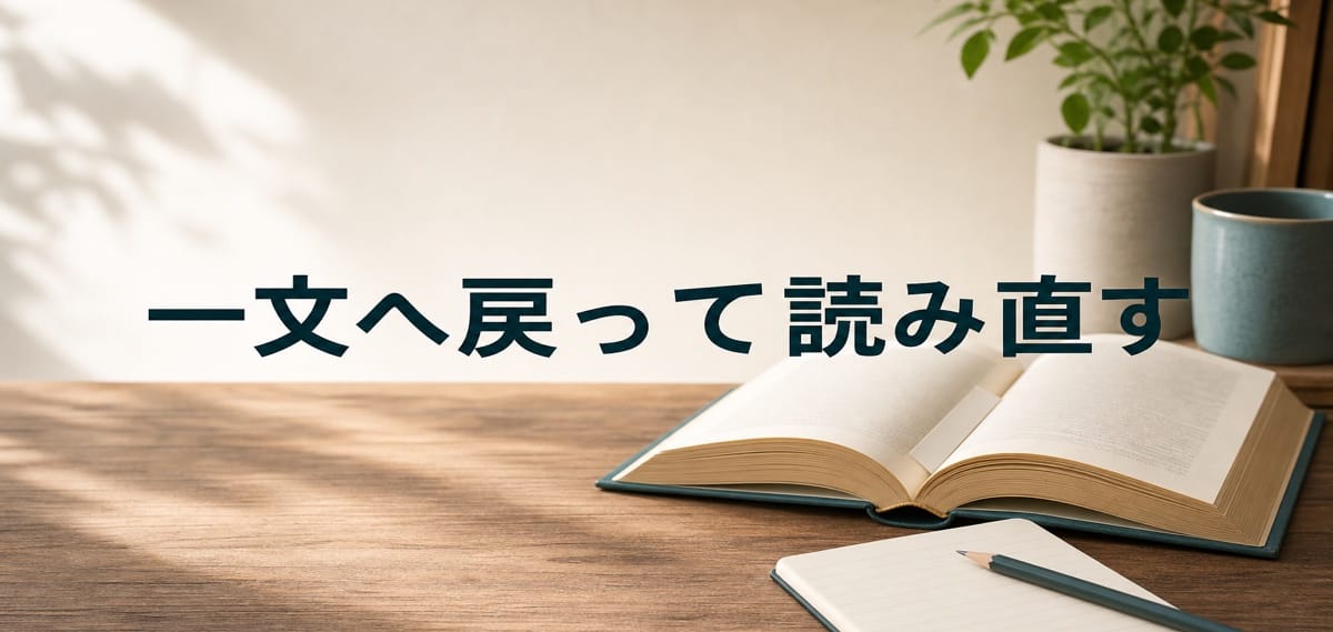 考えが浅くなると悩む人へ:一文へ戻る読み方
