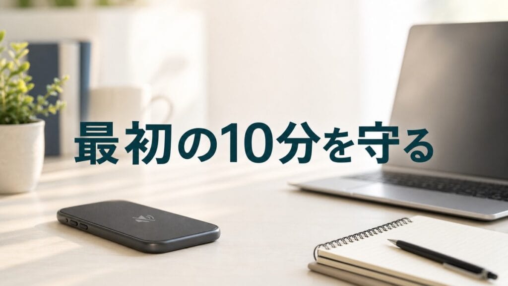 通知で集中が切れる人へ：最初の10分を守るのアイキャッチ画像