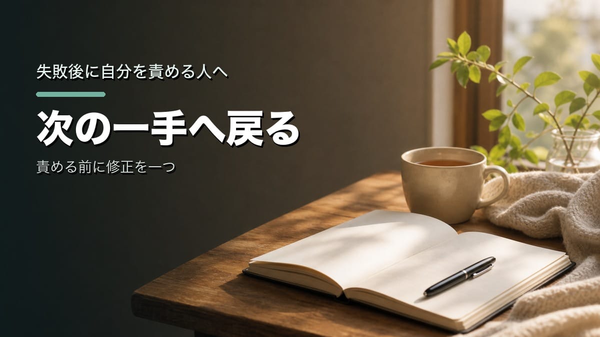 失敗後に自分を責める人へ:次の一手へ戻る