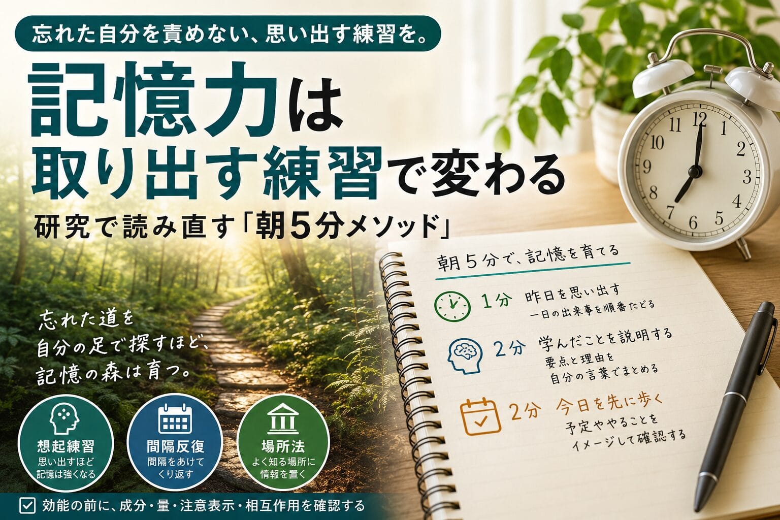 覚えてもすぐ忘れて困る人へ:朝5分の記憶習慣
